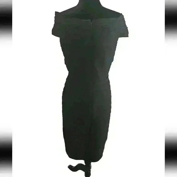 Tadashi Shoji Womens Black Pleated Shutter Cocktail Sleeveless Mini Dress L - Picture 4 of 13